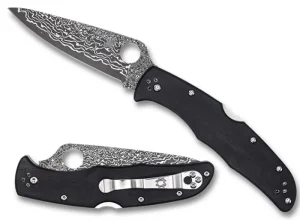 Endura&reg; 4 Black Pakkawood Damascus Exclusive<Spyderco Best
