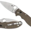 Manix® 2 Brown Canvas Micarta CPM CRU-WEAR<Spyderco New