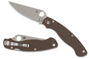 MILITARY™ 2 BROWN G-10 CPM® 15V® SPRINT RUN®<Spyderco Hot