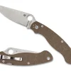 Military™ 2 Brown Canvas Micarta CPM CRU-WEAR<Spyderco New