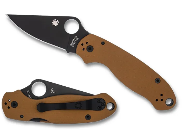 para__coyote_brown_g_cpm__0.webp Para® 3 Coyote Brown G-10 CPM 10V Black Blade Exclusive<Spyderco Online