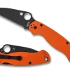 Para Military® 2 Orange G-10 CTS XHP Wharncliffe Black Blade Exclusive<Spyderco Discount