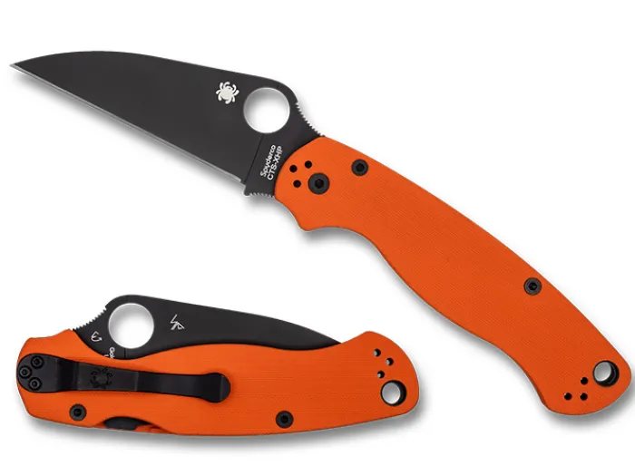 para_military__orange_g_c_0-1.webp Para Military® 2 Orange G-10 CTS XHP Wharncliffe Black Blade Exclusive<Spyderco Discount